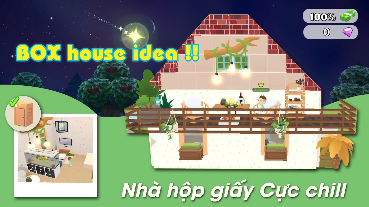 PLAY TOGETHER : DECOR NHÀ HỘP GIẤY CỰC CHILL KHÔNG KIM CƯƠNG | NO GEMS, BOX HOUSE DECOR IDEAS #1