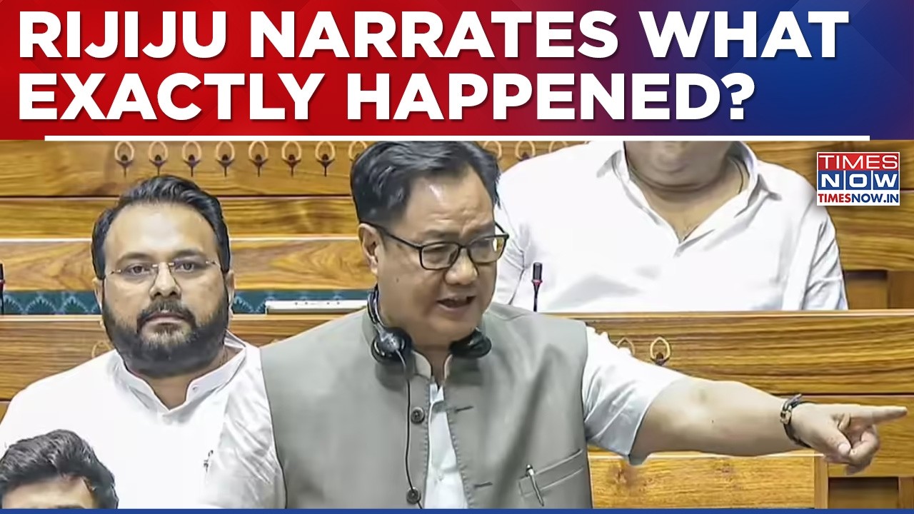 Kiren Rijiju Blasts Congress, Says ' Cong MPs Laid  Seige To PM Seat', Narrates Whole Story