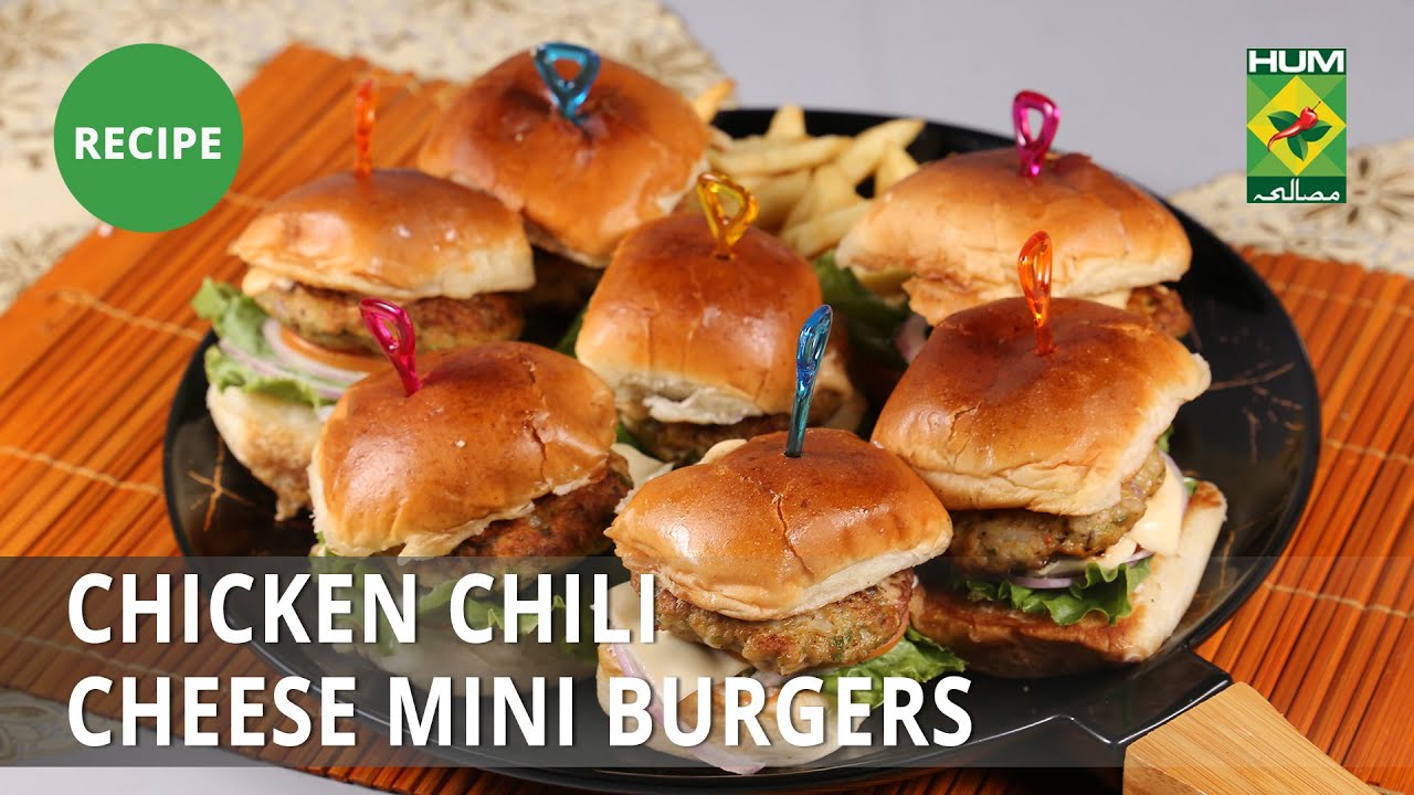 Chicken Chili Cheese Mini Burgers Recipe | Masala Mornings |  Shireen Anwar | Fast Food