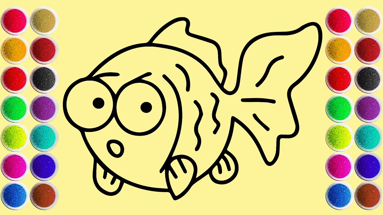 Relax and enjoy this satisfying sand painting of a cute fish | easy step by step tutorial