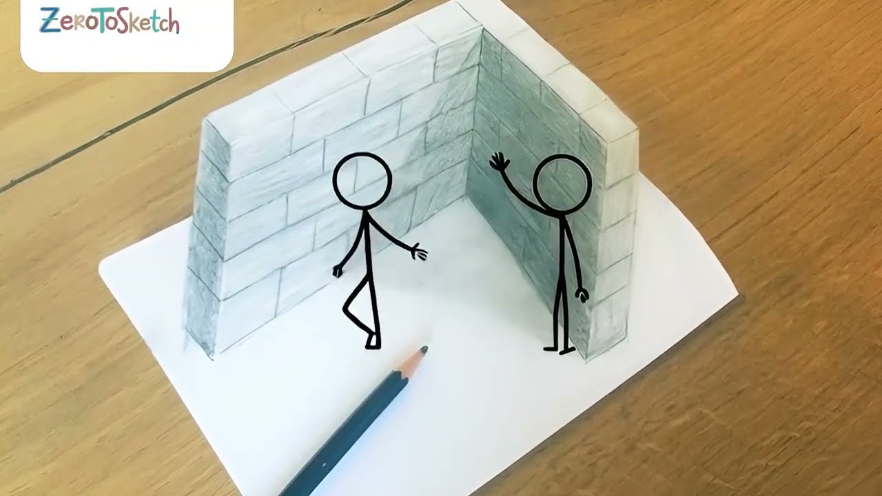 Optical Illusion 3D Wall Drawing Tutorial for Beginners