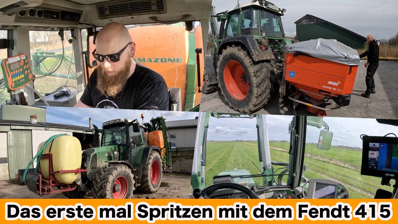 FarmVLOG#787 - Fendt 415 Vario am Düngerstreuen & Spritzen / So sieht es bei der Gerste aus