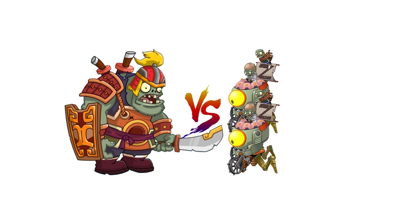 Strengthen Blade-Wielding Hero vs Two Zombot Historical-tron#pvz #pvz2 #plantsvszombies #gaming