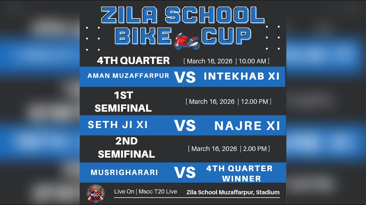 Zila School Muzaffarpur Bike🏍️Cup (2026), 5Th Day, #thanks