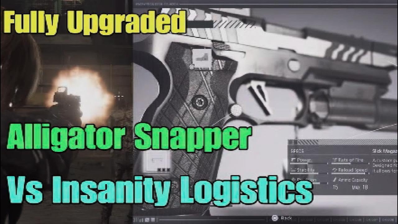 Resident Evil Requiem Fully Upgraded Alligator Snapper Combat Test Vs Insanity Logistics Warehouse
