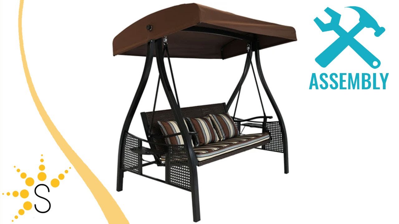 Sunnydaze Deluxe Steel Frame Cushioned Garden Swing with Canopy - ZBO-129 *