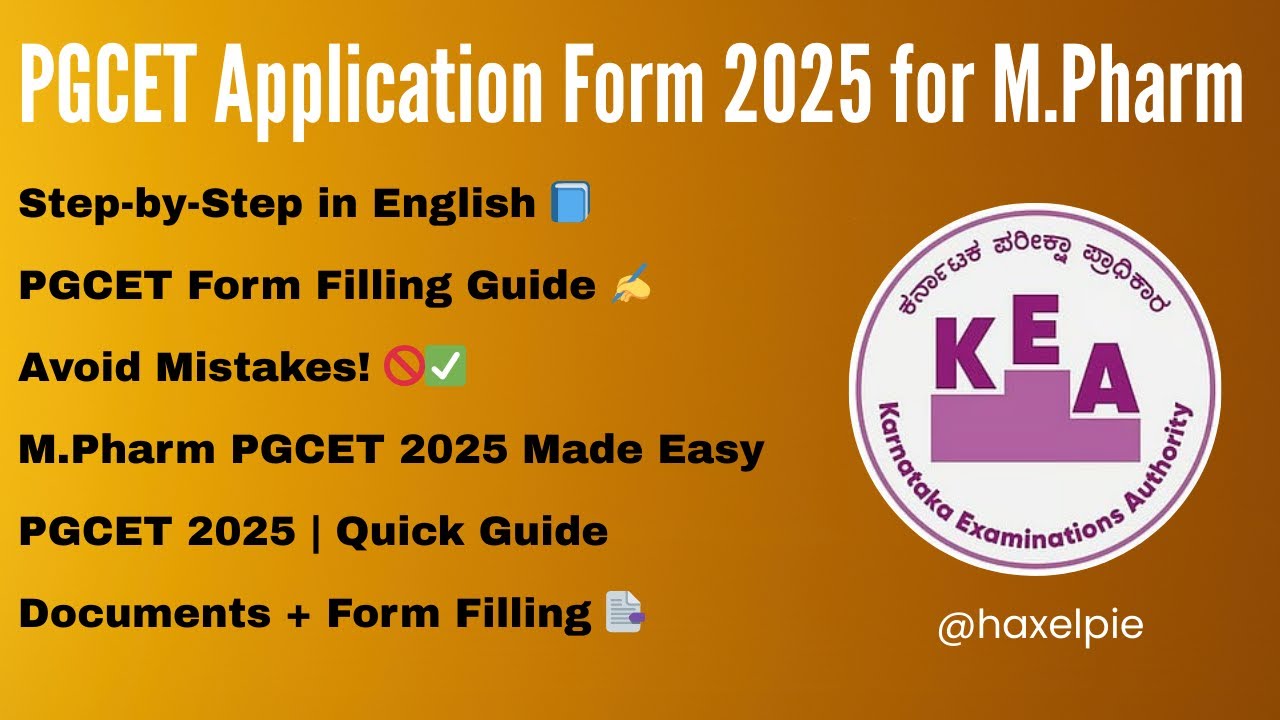 PGCET Application Form 2025 for M.Pharm | Required Documents + Step-by-Step Guide in English ✅