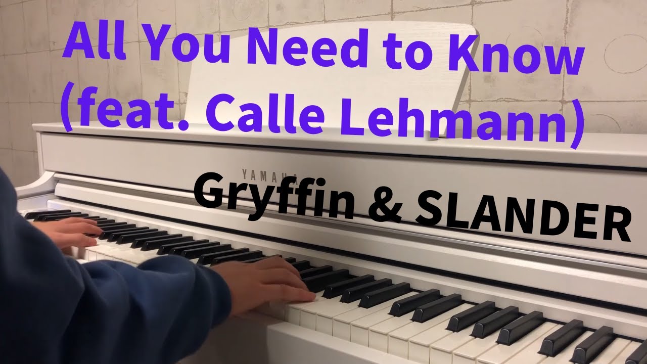 All you need to know(feat.Calle Lehmann) - Gryffin & SLANDER (piano cover)