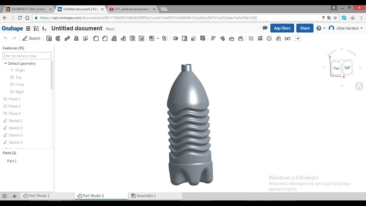 OnShape Water Bottle