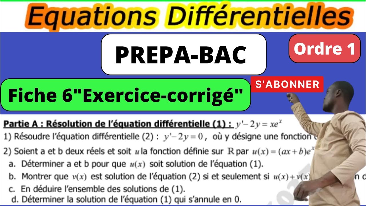 #Equation_differentielle_Ordre I#Fiche_6#PREPA-BAC#Exercice_corrigé#