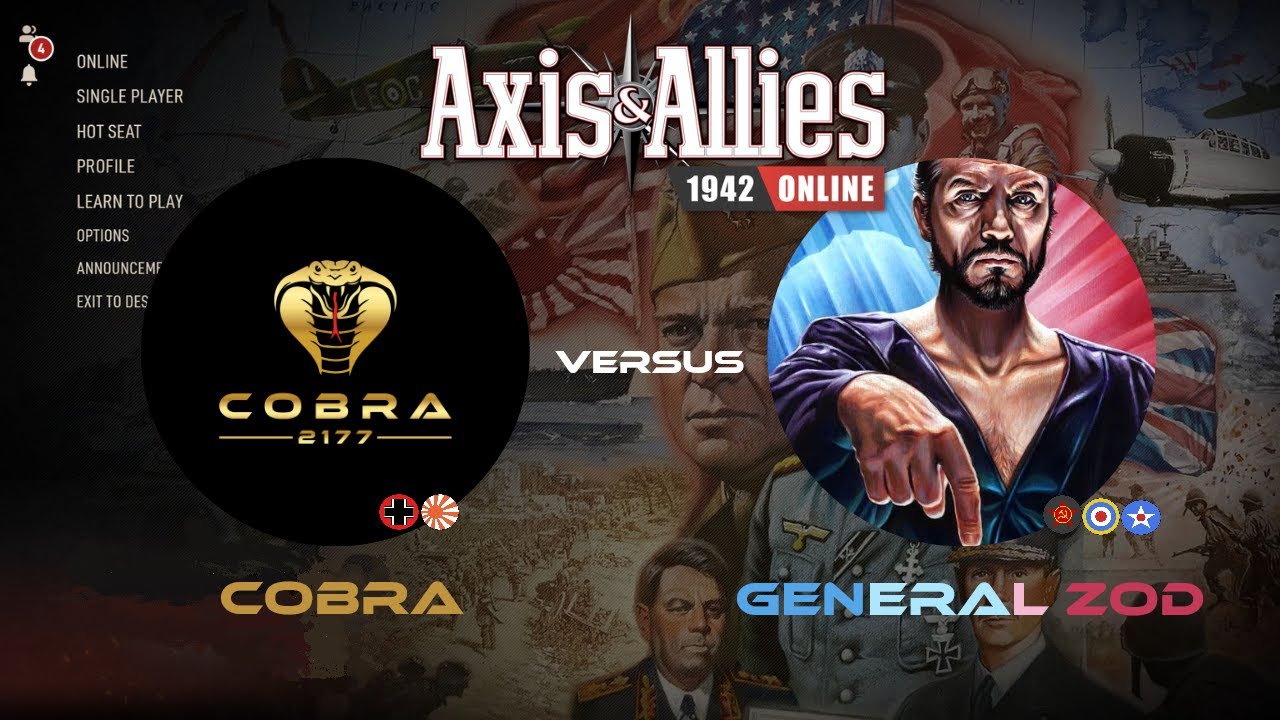 Axis and Allies Online: Cobra versus General Zod (platinum player) #axisvsallies #beamdog #gameplay