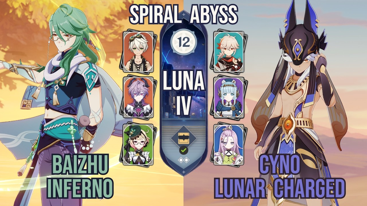 Baizhu Inferno x Cyno Lunar Charged | Spiral Abyss 6.3 / Luna IV | Genshin Impact