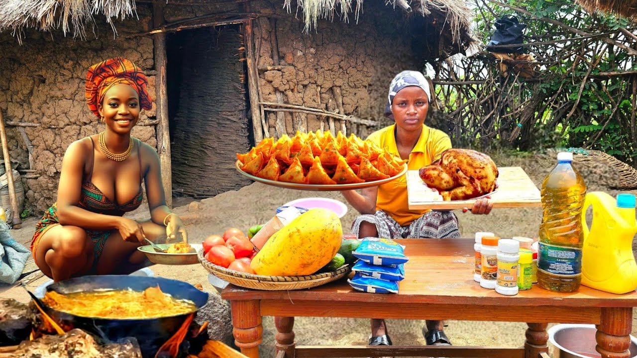 African village Life of our Newest Wive of 4 Co-wives#Cooking Crispy &Tasty Beef Samosa For Husband 
