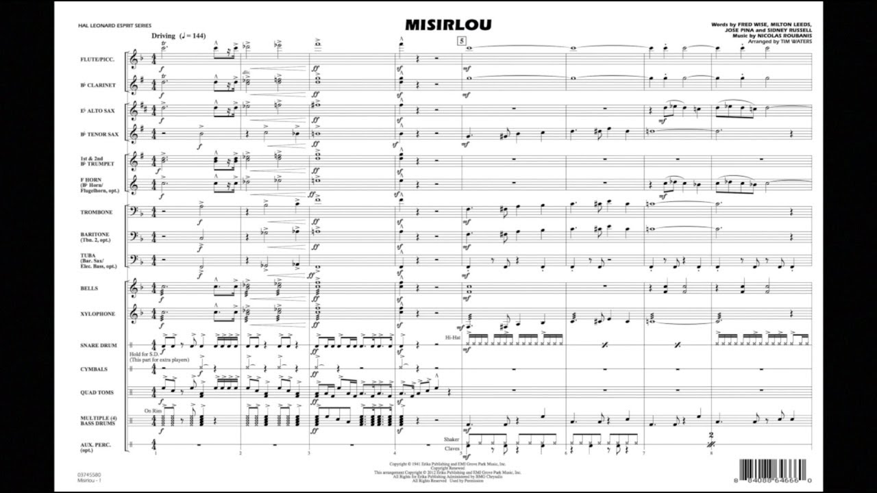 Misirlou by Nicolas Roubanis/arranged by Tim Waters