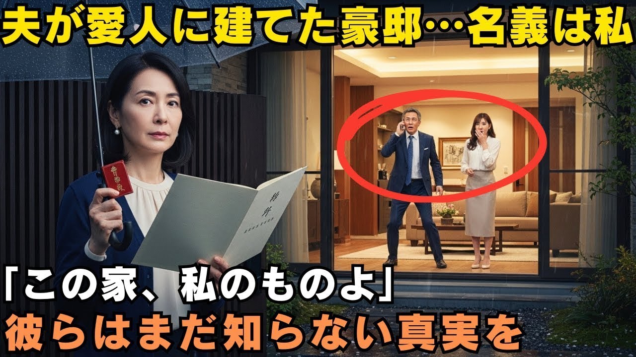 夫が愛人と暮らすために建てた豪邸。その家の本当の名義が、私になっていることを彼らはまだ知らない。
