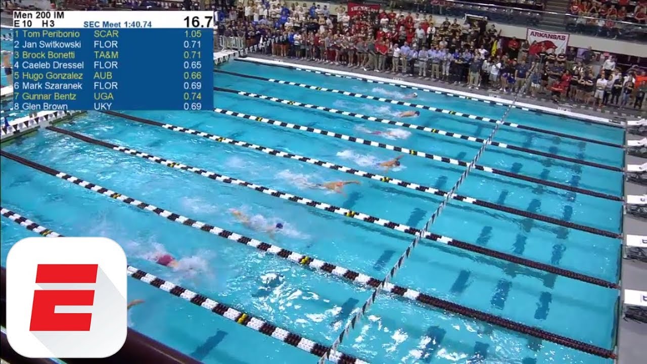 Caeleb Dressel sets American record in 200 IM win at 2018 SEC Swimming Championships | ESPN