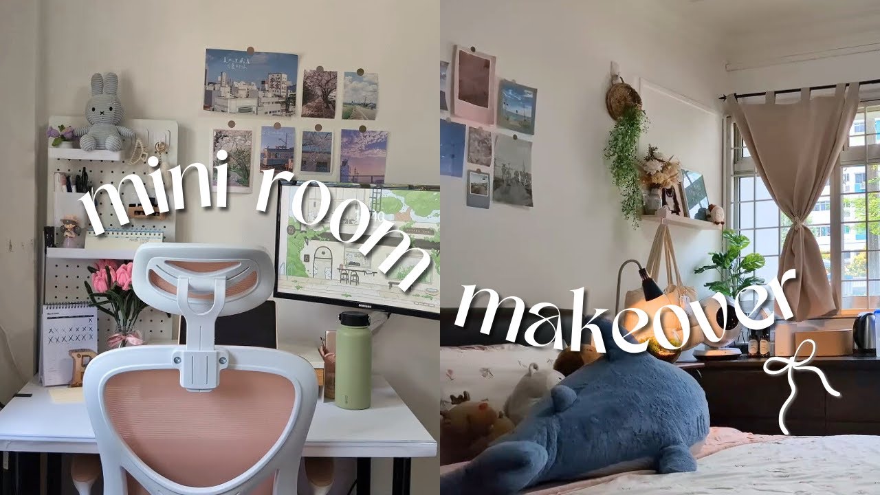 cosy aesthetic mini room makeover | pinterest-inspired, low budget, no drill | a day in my life ☁️
