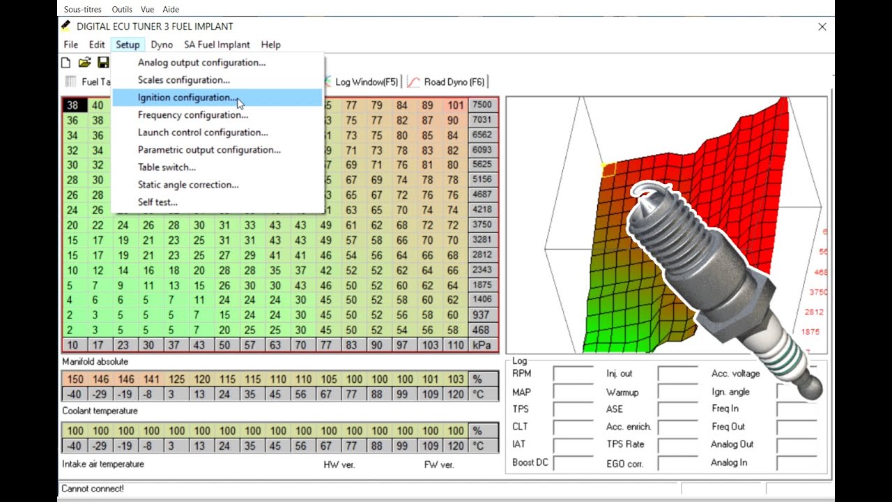 Tutoriel du menu "Ignition" sur le DET3 de Ecumaster (mode Fuel Implant)