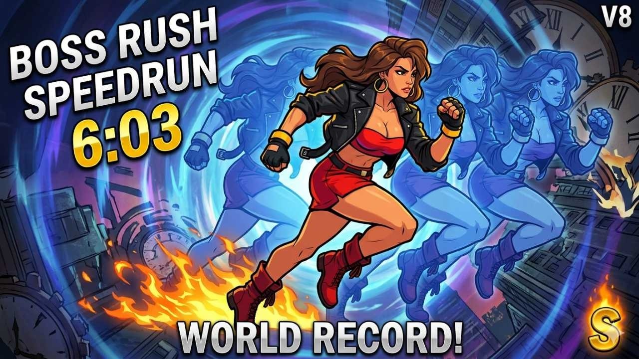 Streets of Rage 4 - Blaze Boss Rush Speedrun 6:03 World Record V8