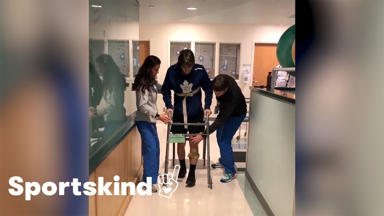 Paralyzed hockey player learns to walk again | Sportskind