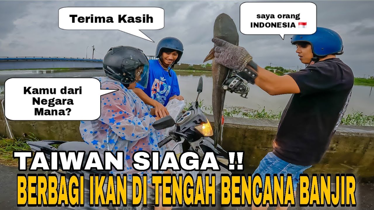 Aku Berbagi ikan Ke Warga Saat Taiwan Di Landa Bencana