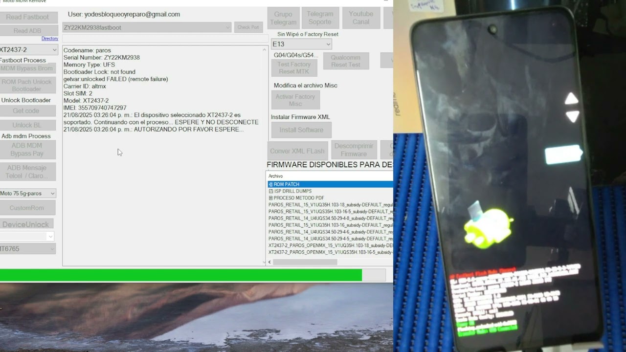 Rom patch Moto G75 5g XT2437-2 mdm bypass