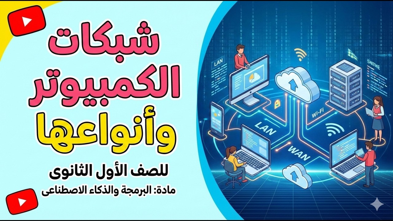 شبكات الكمبيوتر  | شرح منهج البرمجة والذكاء الاصطناعي للصف الأول الثانوي