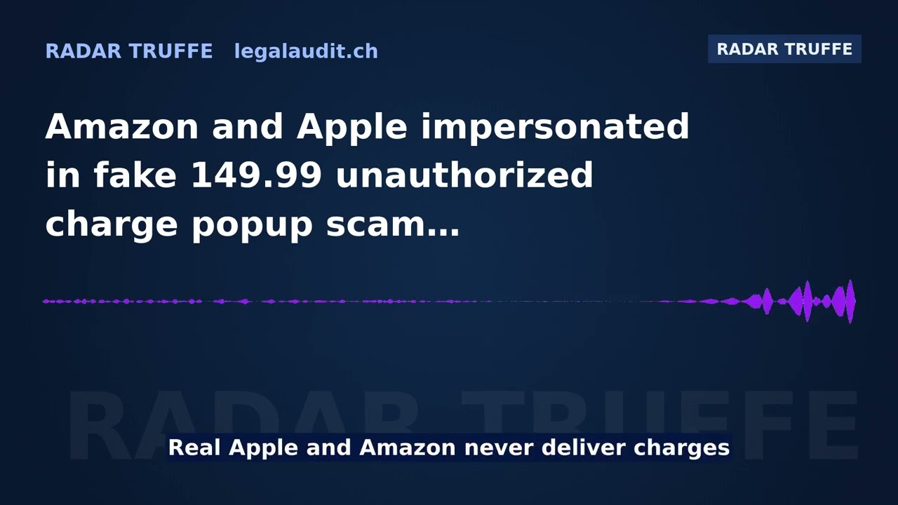 Amazon and Apple impersonated in fake 149.99 unauthorized charge popup scam