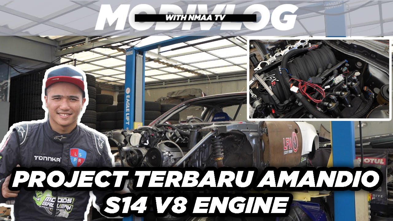 Amandio Bangun Mobil Drift Paling Kencang di Indonesia?! Nissan Silvia S14 V8