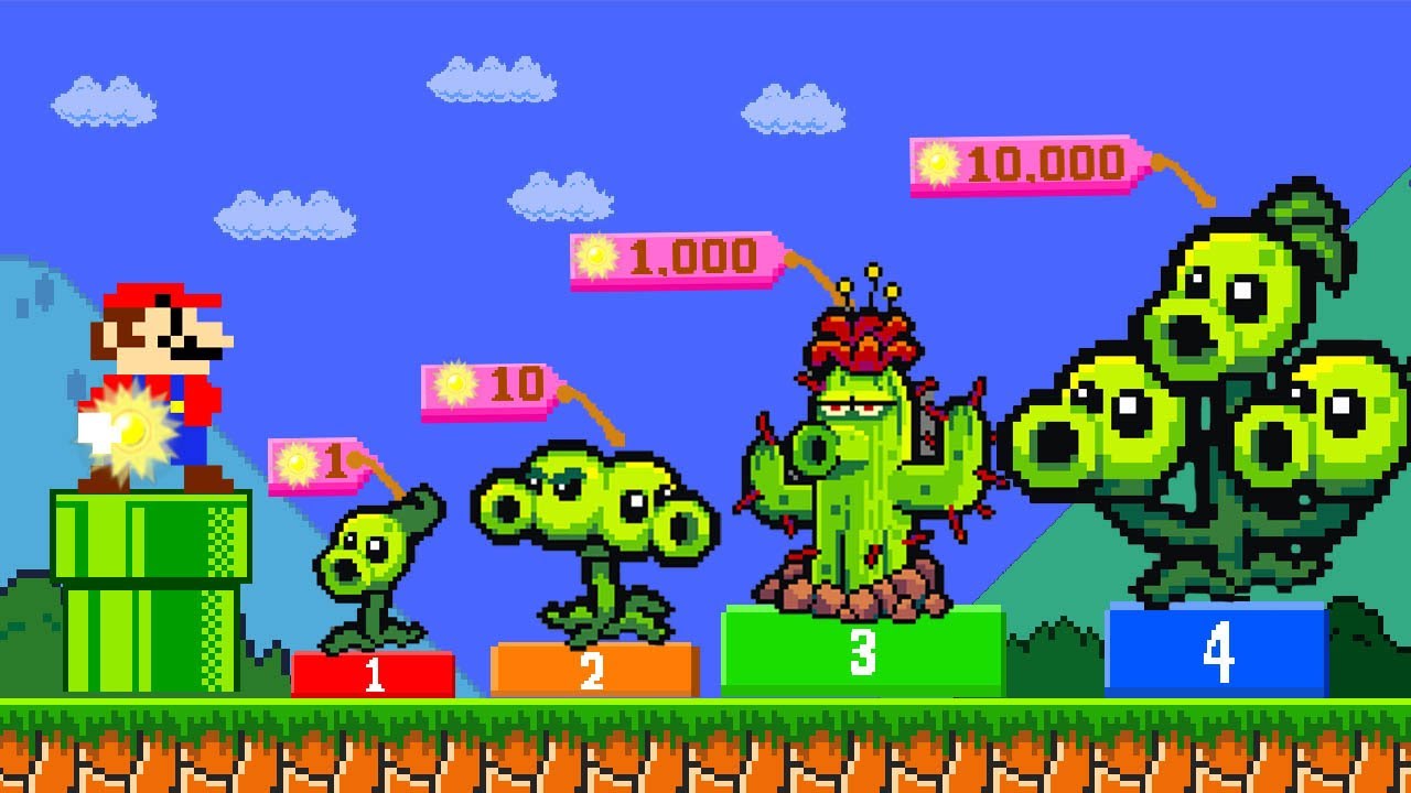 Mario Can Buy All PLANT VS ZOMBIE Challenge and Power Up | MegaBoom Bros