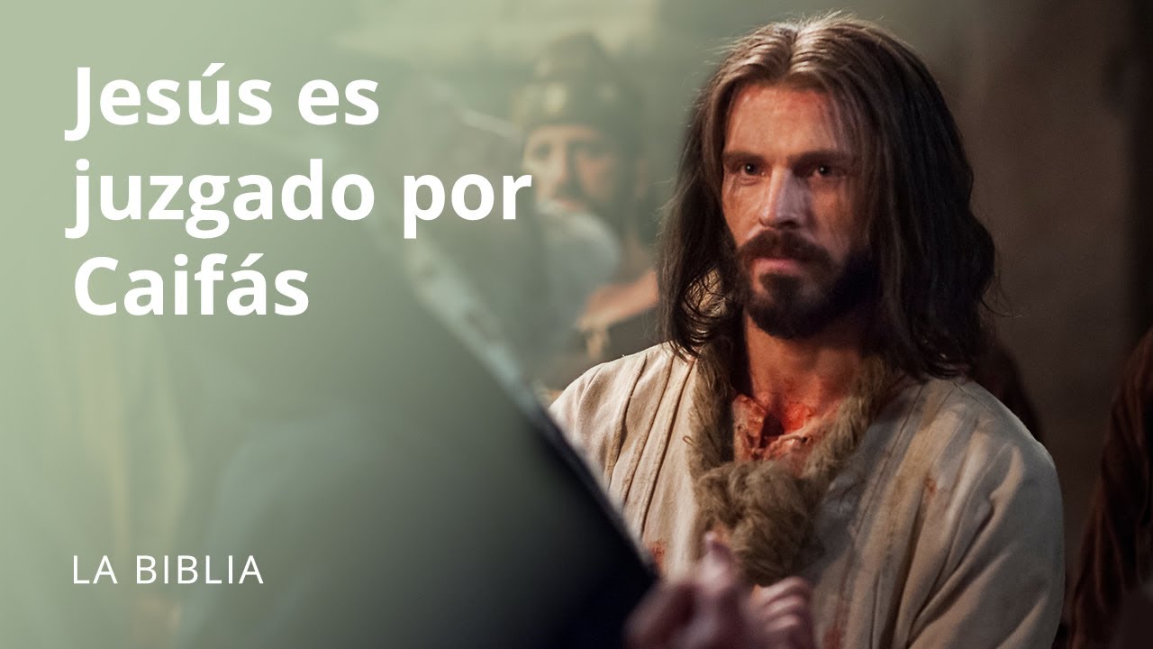 Jesús es juzgado por Caifás, Pedro niega conocerlo