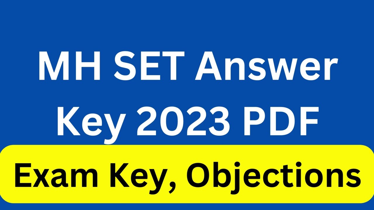 MH SET Answer Key 2023 PDF Download