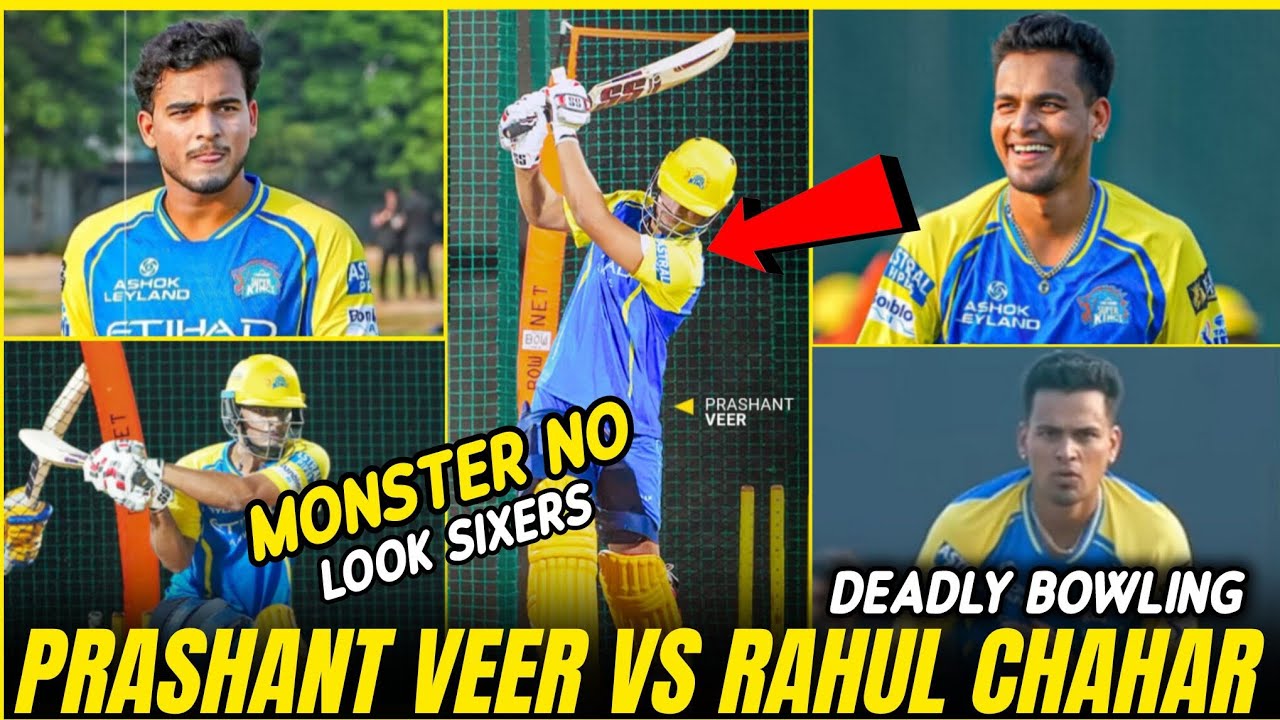 PRASHANT VEER VS RAHUL CHAHAR 🥵 VEER MONSTER BATTING 
