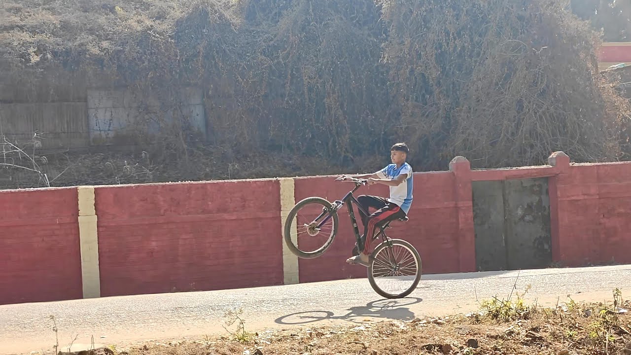 Wheelie on cycle 😳