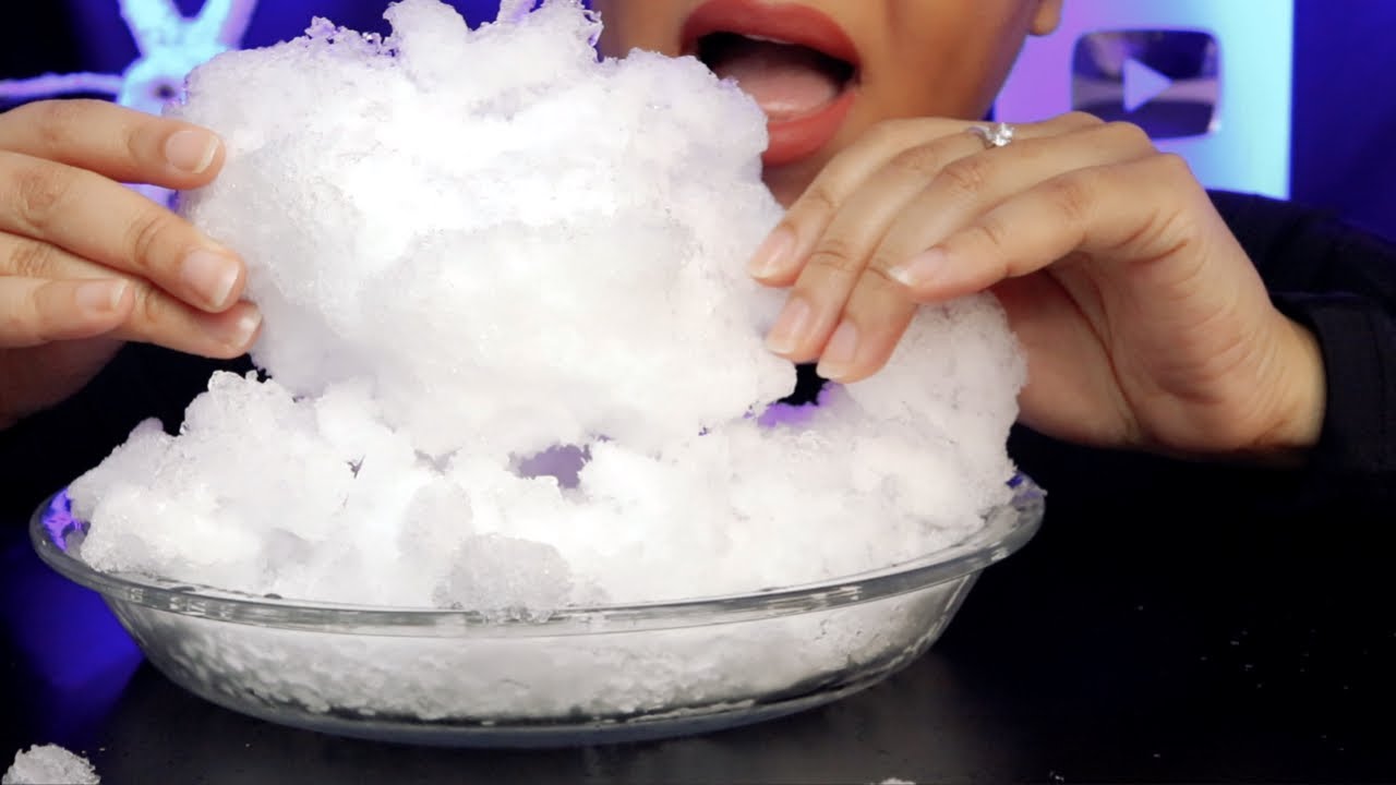 ASMR REFROZEN SHAVED ICE CHUNKS/ CRISPY DRY CRUNCHES