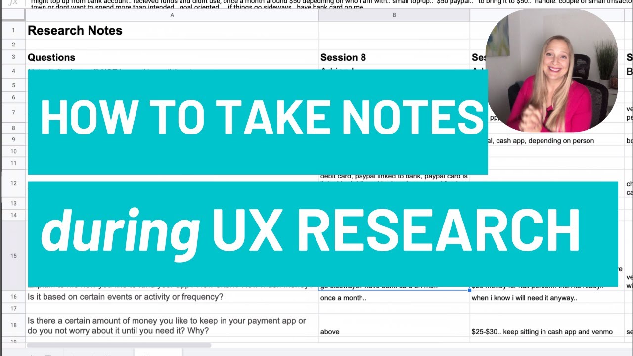 How to take notes during user interviews / usability testing