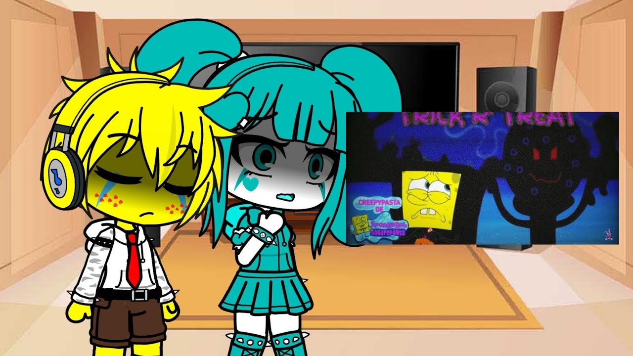 los nicktoons unite reaccionan a creepypasta de bob esponja truco o trato.