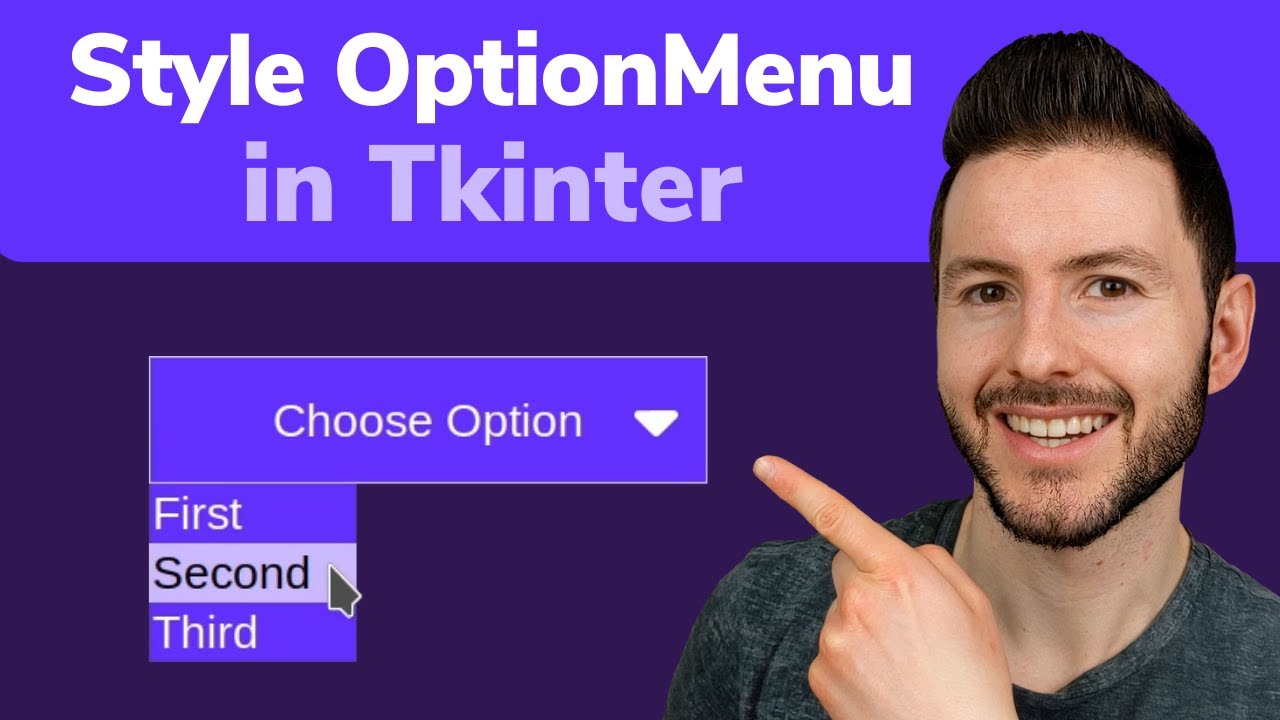 Стиль выпадающих меню Tkinter на Python | OptionMenu Изменение значка по умолчанию в графическом ...
