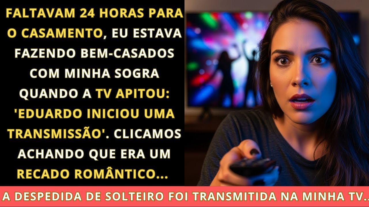 A TV da sala ligou e vi meu noivo me traindo ao vivo na despedida de solteiro dele, na manhã....