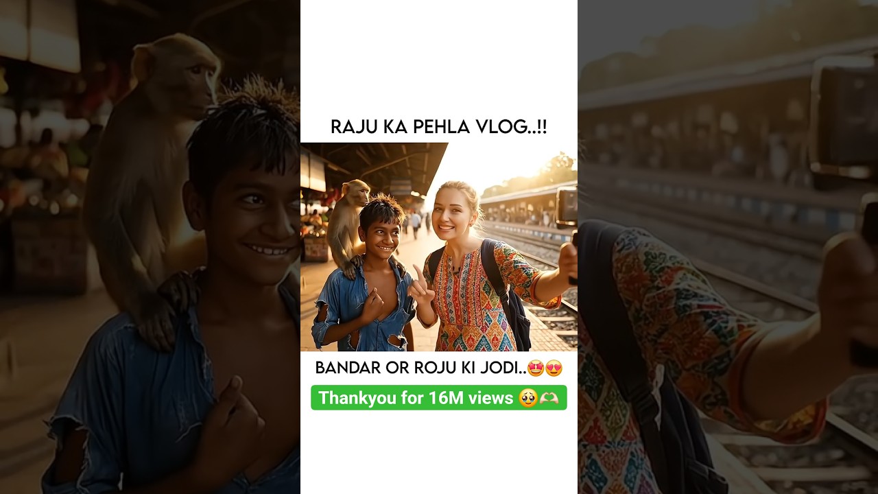 Raju First Vlog 📸❤ |Russian girl | Bandar Babu Monkey blog | Viral raju blog |