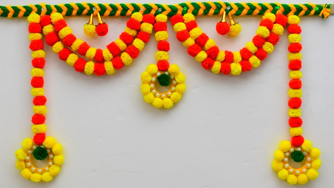 DIY Easy Bandhanwar Toran for Diwali | Easy Home Decor Ideas | Diwali Decoration 2020 woolen garland