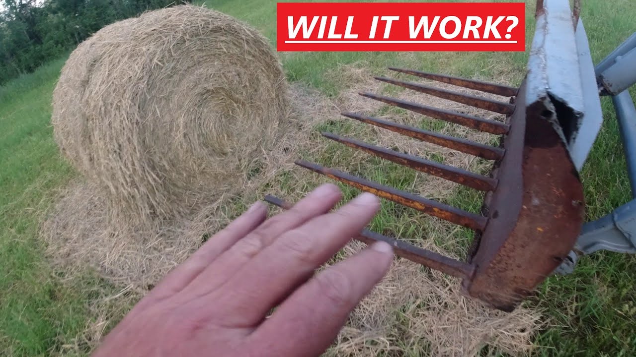 MF 50 Conversion - Manure Bucket to Round Bale Spear