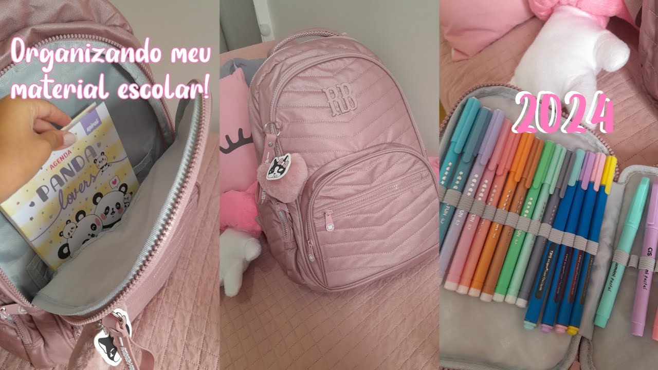 ORGANIZANDO MEU MATERIAL ESCOLAR PARA 2024🌟|Mochila e estojos!