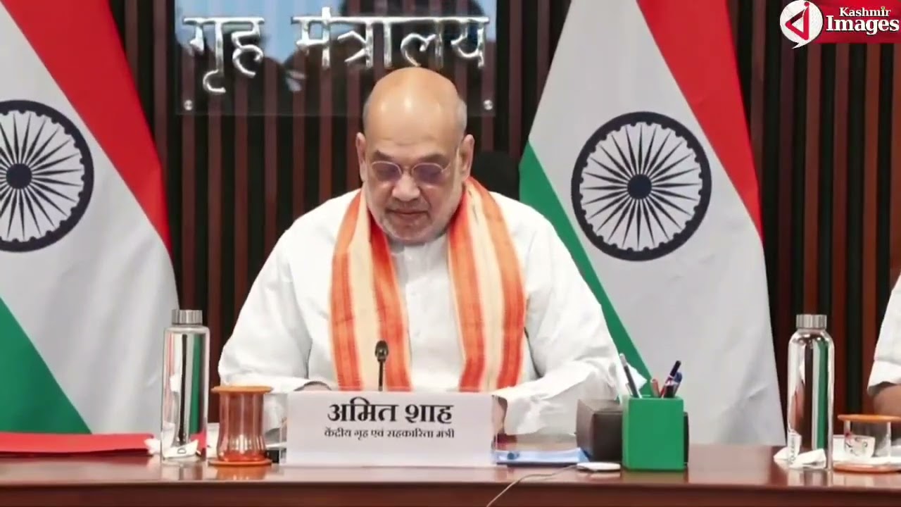 Union Home Minister Amit Shah chairing a meeting to review the preparedness of Amarnath Yatra. 