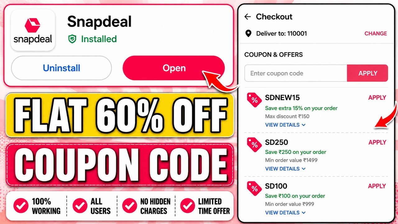 Snapdeal Me Coupon Kaise Use Kare | Snapdeal Pe Coupon Code Kaise Use Kare