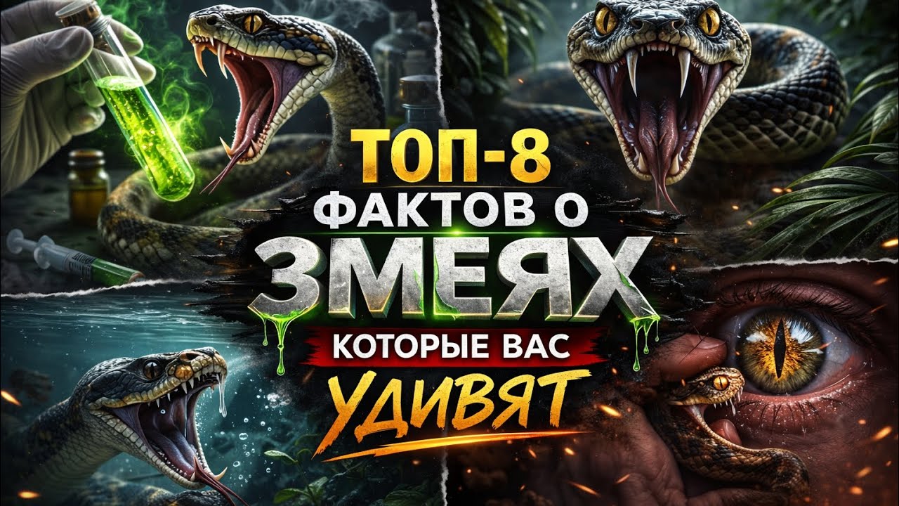 Топ-8 ШОКИРУЮЩИХ фактов о ЗМЕЯХ, которые звучат как вымысел.