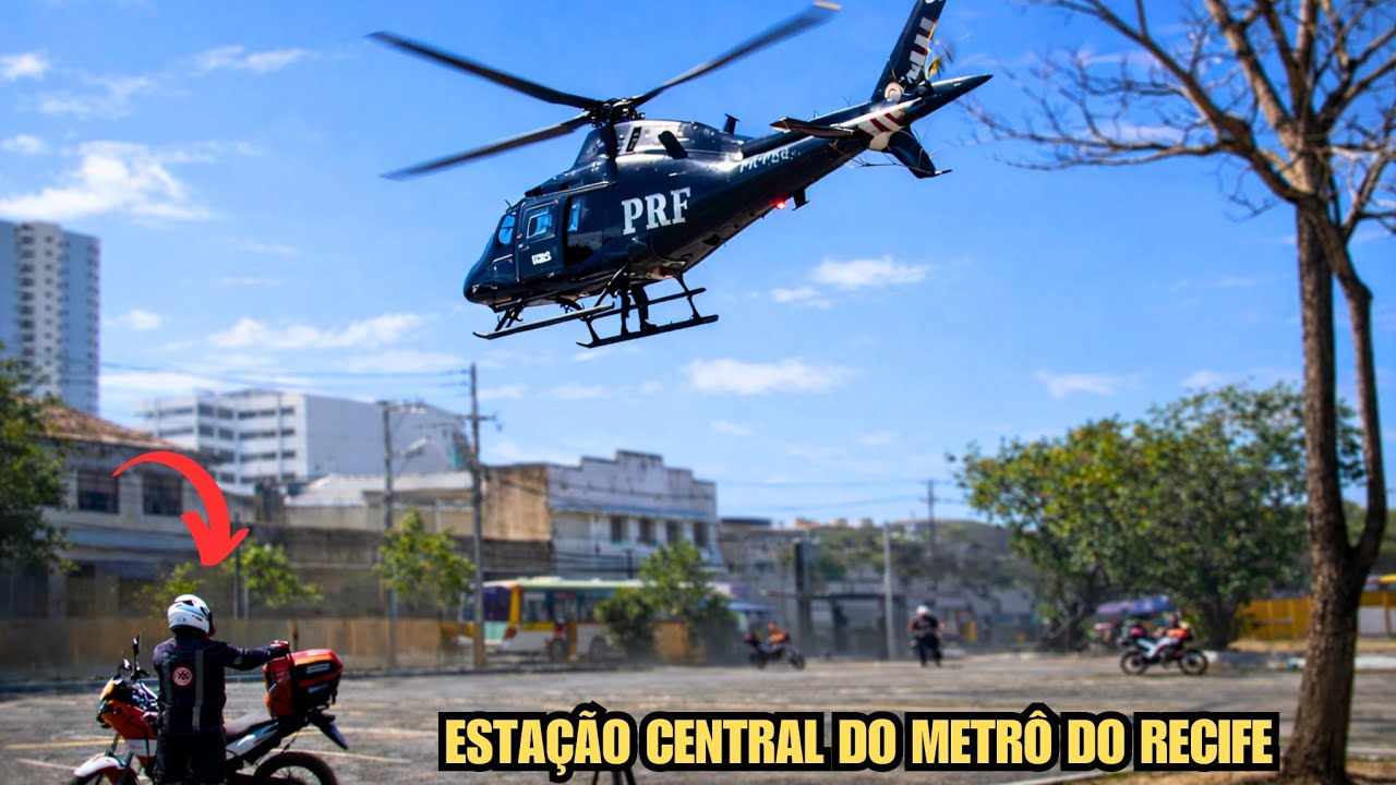AERONAVE AGUSTA AW119 KOALA DA PRF POUSOU NA ESTAÇÃO CENTRAL DO METRÔ DO RECIFE, VEJA O MOTIVO!