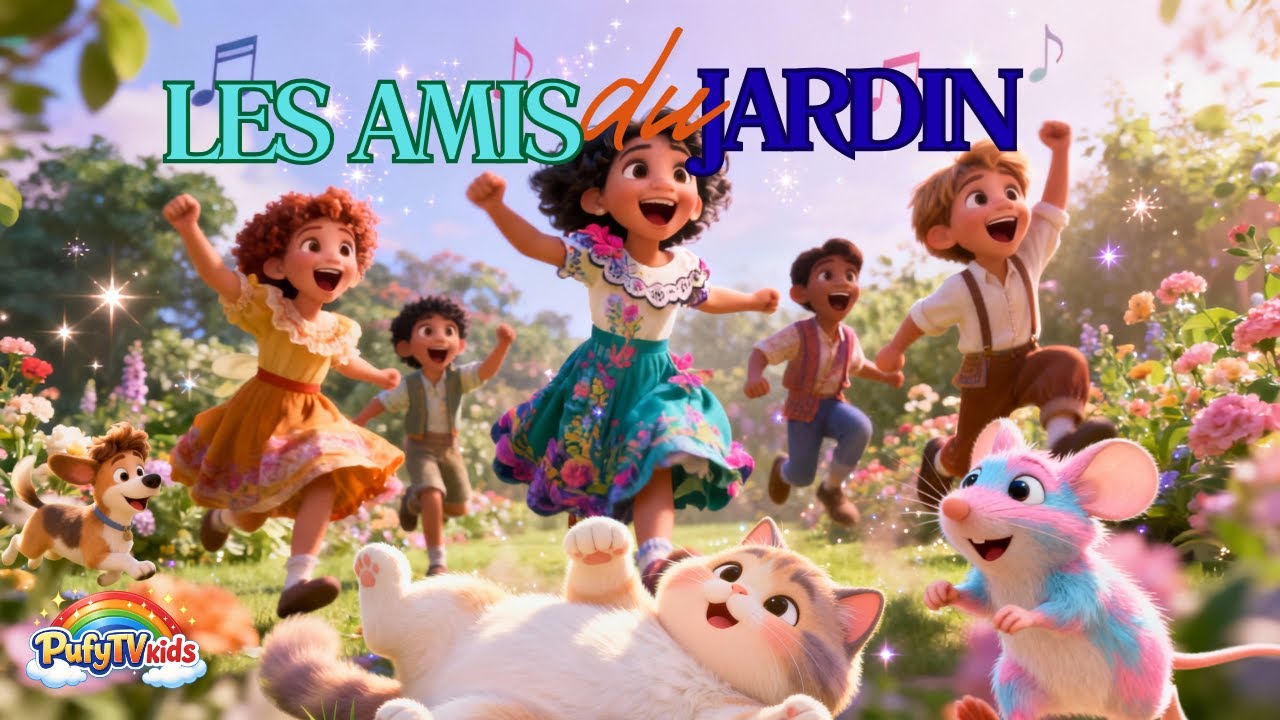 🎶 Les Amis du Jardin 🎵🌧️ | Chanson pour Enfants – PufyTVkids #anime #cartoon