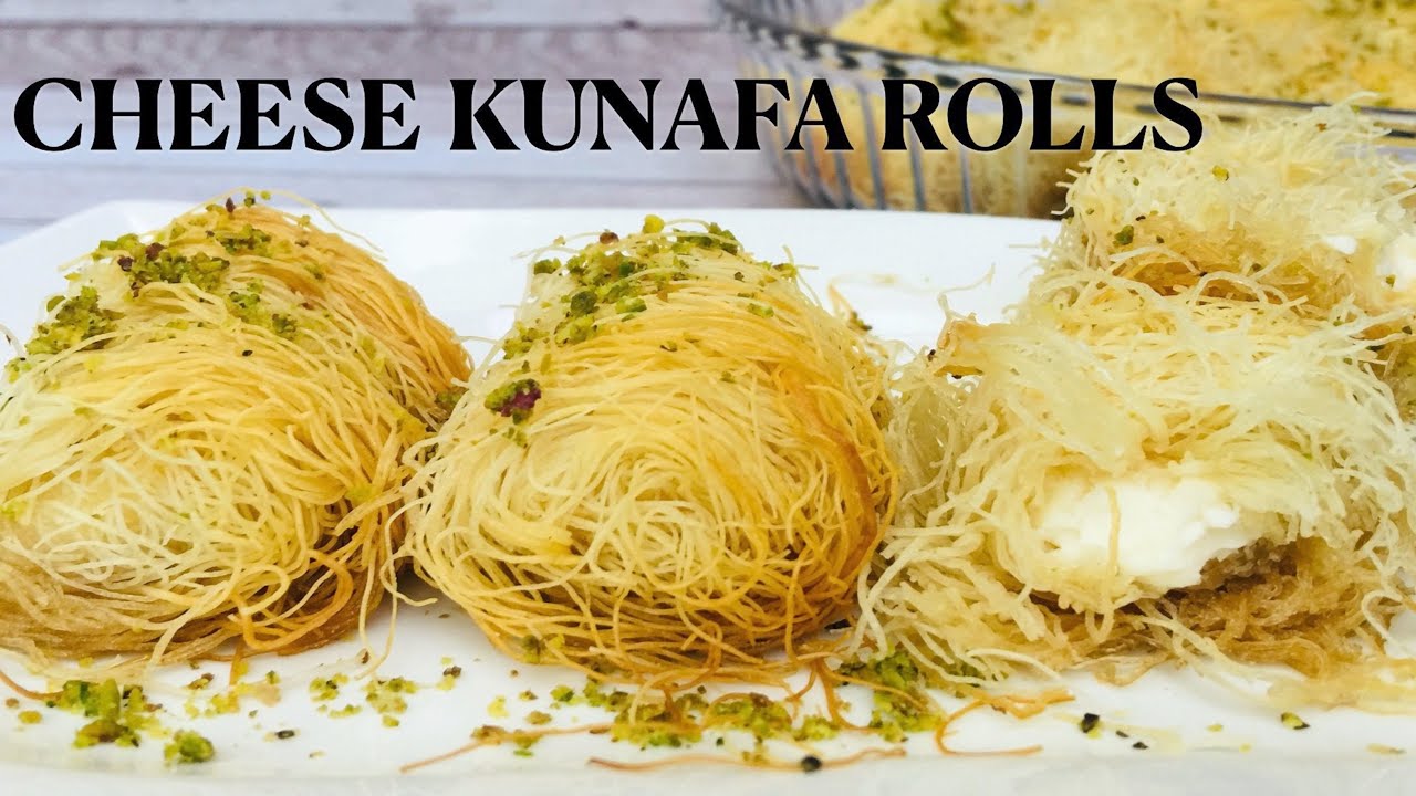 Cheese Kunafa Rolls | Traditional Middle Eastern Arabic Dessert Recipe Kanafeh Roll | Mirch Ka Mazah