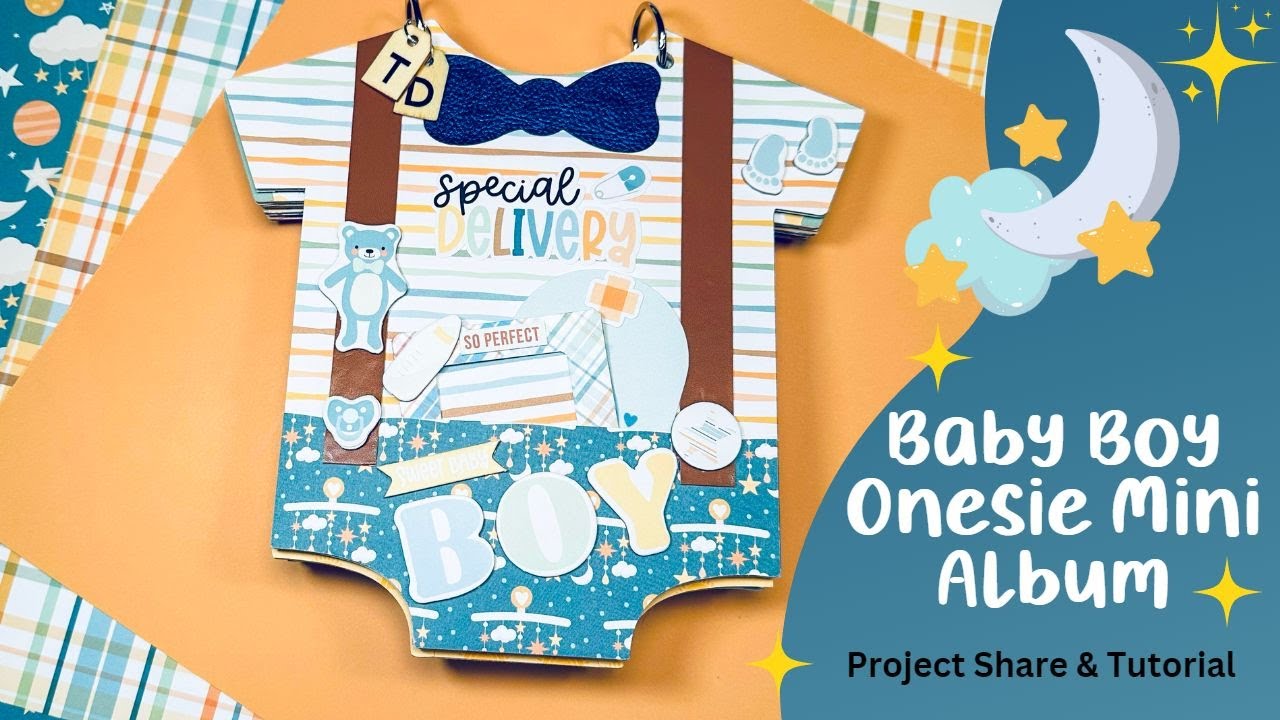Baby Boy Onesie Mini Album Project Share & Tutorial